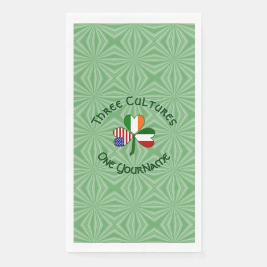 Italiaanse Ierse Amerikaanse vlaggen Shamrock - ge Servet (Voorkant)