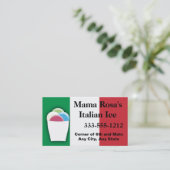 Italiaanse ijsverkoper of winkel met vlag visitekaartje (Staand voorkant)