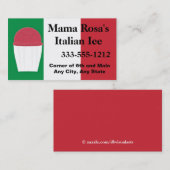 Italiaanse ijsverkoper of winkel met vlag visitekaartje (Voorkant / Achterkant)