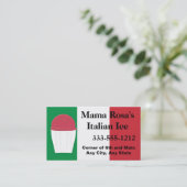 Italiaanse ijsverkoper of winkel met vlag visitekaartje (Staand voorkant)