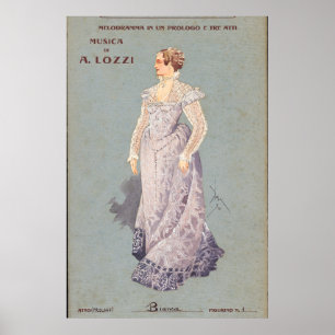 Italiaanse illustratie van een Poster voor vrouwe