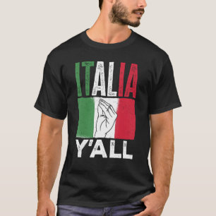 Italiaanse Italia Y'all Italië Vlag T-shirt
