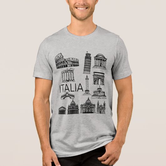Italiaanse Italiaanse monumenten  Tri-Blend Shirt (Voorkant)