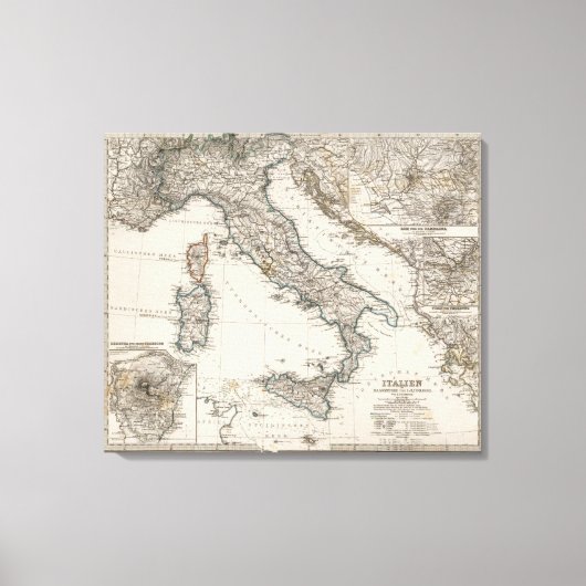 Italiaanse kaart bij Stieler Canvas Afdruk (Voorkant)