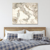 Italiaanse kaart bij Stieler Canvas Afdruk (Insitu (Slaapkamer))