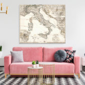 Italiaanse kaart bij Stieler Canvas Afdruk (Insitu (Woonkamer))
