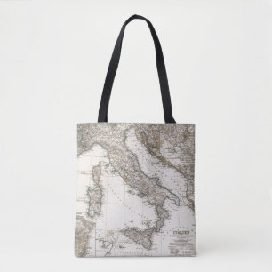 Italiaanse kaart bij Stieler Tote Bag