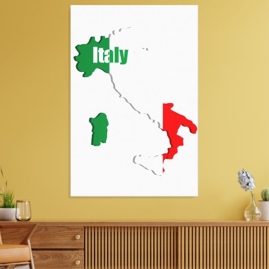 Italiaanse kaart canvas afdruk (Insitu (Woonkamer))