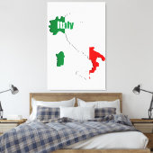 Italiaanse kaart canvas afdruk (Insitu (Slaapkamer))