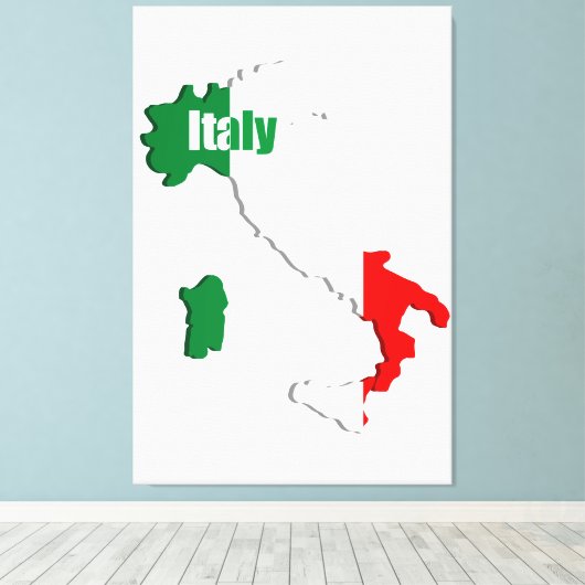 Italiaanse kaart canvas afdruk (Insitu (Houten vloer))