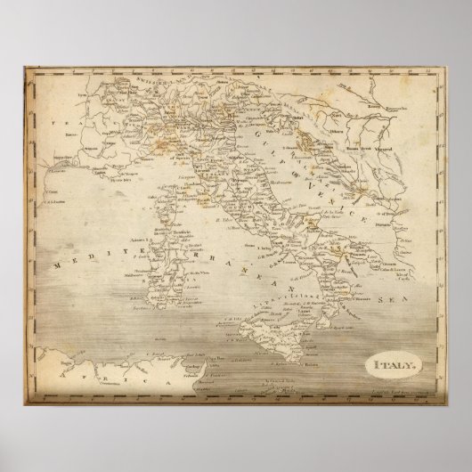 Italiaanse kaart door Arrowsmith Poster (Voorkant)