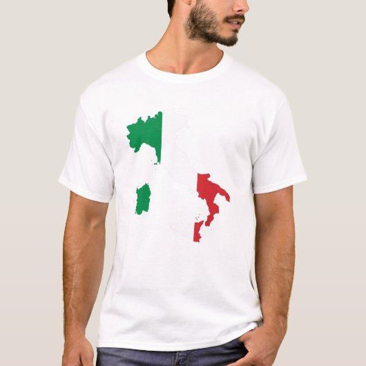 Italiaanse kaart en vlag t-shirt (Voorkant)