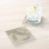 Italiaanse kaart glazen onderzetter (Schuin)