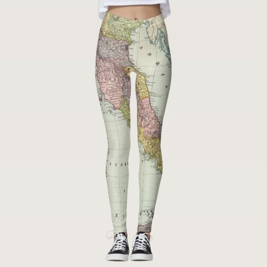 Italiaanse kaart leggings (Voorkant)