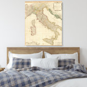 Italiaanse kaart met handgekleurde atlas canvas afdruk (Insitu (Slaapkamer))