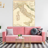 Italiaanse kaart met handgekleurde atlas canvas afdruk (Insitu (Woonkamer))