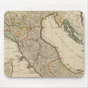 Italiaanse kaart met handgekleurde atlas muismat
