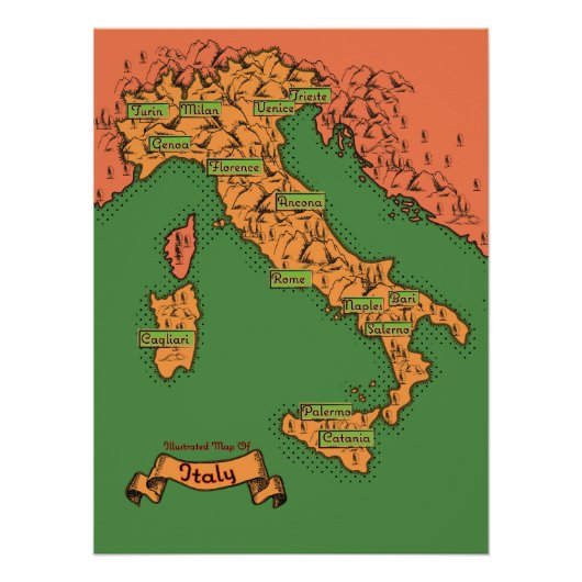  Italiaanse kaart Perfect Poster (Voorkant)
