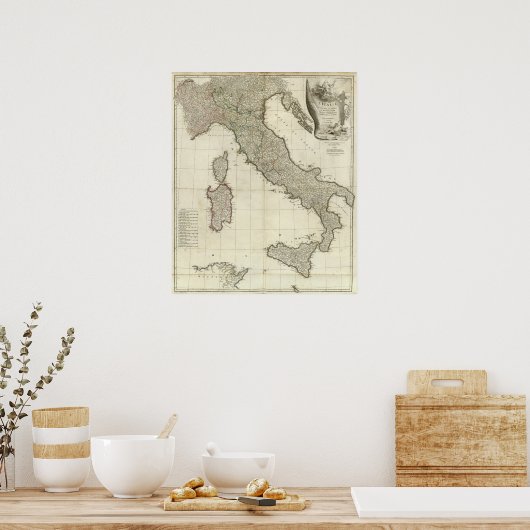 Italiaanse kaart poster (Keuken)