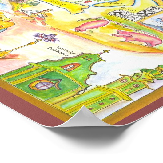 Italiaanse kaart poster (Hoek)