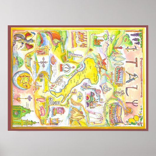 Italiaanse kaart poster (Voorkant)