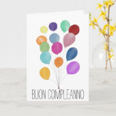 Italiaanse Kaart van Birthday en ballonnen (Gele Bloem)