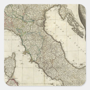Italiaanse kaart vierkante sticker
