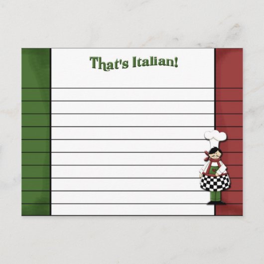 Italiaanse kaartje voor gebluste receptie briefkaart (Voorkant)
