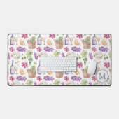 Italiaanse kaas en wijn patroon Custom Monogram Bureaumat (Keyboard & Muis)