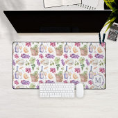 Italiaanse kaas en wijn patroon Custom Monogram Bureaumat
