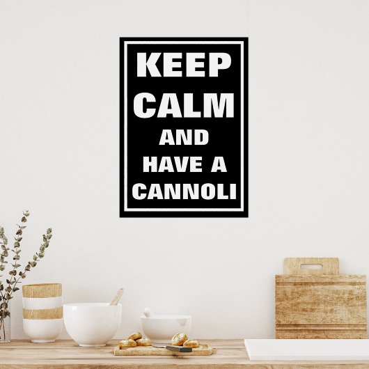 ITALIAANSE KALMTE EN EEN CANNOLI POSTER (Keuken)