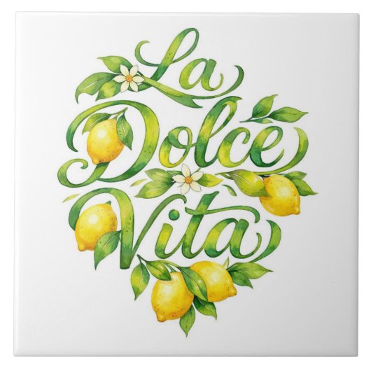Italiaanse keramische citroen La Dolce Vita Tegeltje (Voorkant)