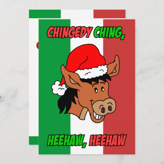 Italiaanse Kerst Ezel Kerstmis Kaart (Voorkant / Achterkant)