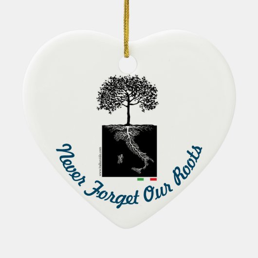 Italiaanse kerstboom keramisch ornament (Achterkant)