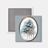 Italiaanse kerstcadeautjes met Greyhound Magneet (Voorkant / Achterkant)
