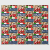 Italiaanse Kerstfoto Buon Natale Cadeaupapier (Vlak)