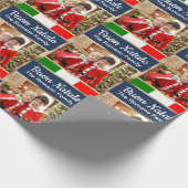 Italiaanse Kerstfoto Buon Natale Cadeaupapier (Hoek)