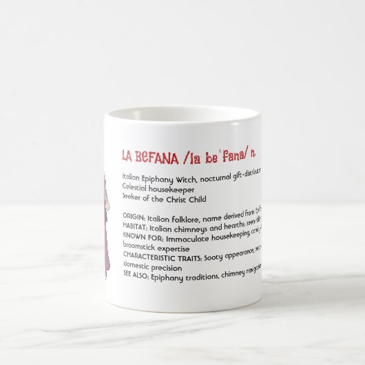 Italiaanse Kerstheks La Befana Woordenboek Kunst Koffiemok (Center)