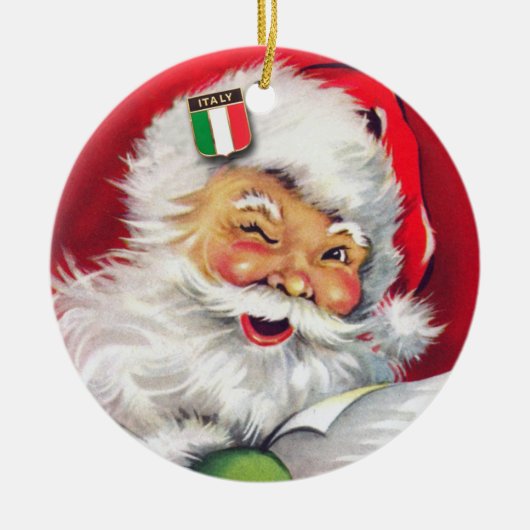 Italiaanse Kerstman, Italiaanse Kerstmis, Italië Keramisch Ornament (Voorkant)
