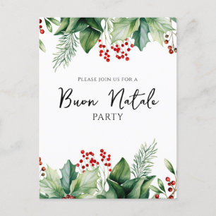 Italiaanse kerstmis Buon Natale Party Feestdagenkaart