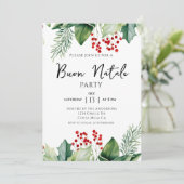 Italiaanse kerstmis Buon Natale Party Kaart (Staand voorkant)