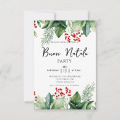 Italiaanse kerstmis Buon Natale Party Kaart (Voorkant)