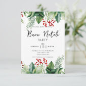 Italiaanse kerstmis Buon Natale Party Kaart (Staand voorkant)