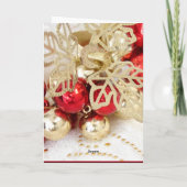 Italiaanse Kerstmis - rode en gouden snuisterijen Feestdagen Kaart (Achterkant)