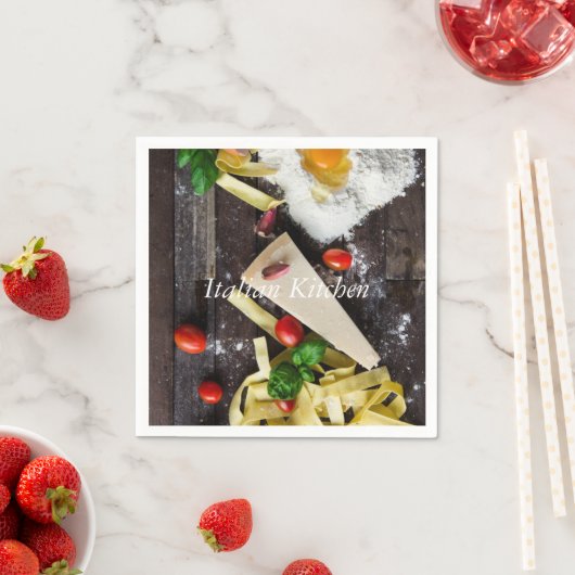 Italiaanse keuken eten Personaliseer tekst Servet (Insitu)