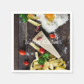 Italiaanse keuken eten Personaliseer tekst Servet (Voorkant)