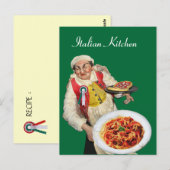 ITALIAANSE KEUKEN Groen Recept Briefkaart (Voorkant / Achterkant)