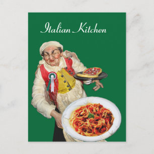 ITALIAANSE KEUKEN Groen Recept Briefkaart