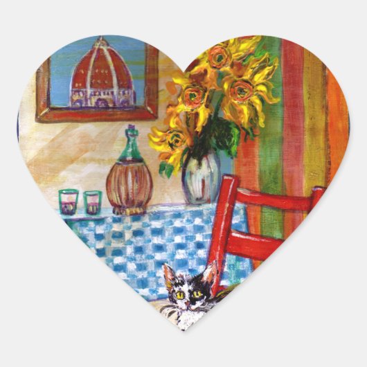 ITALIAANSE KEUKEN IN FLORENCE HART STICKER (Voorkant)