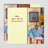 ITALIAANSE KEUKEN IN FLORENCE, Rood Blauw Kaart (Voorkant / Achterkant)